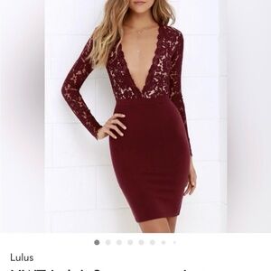 Elegant Burgundy Lace Dress
